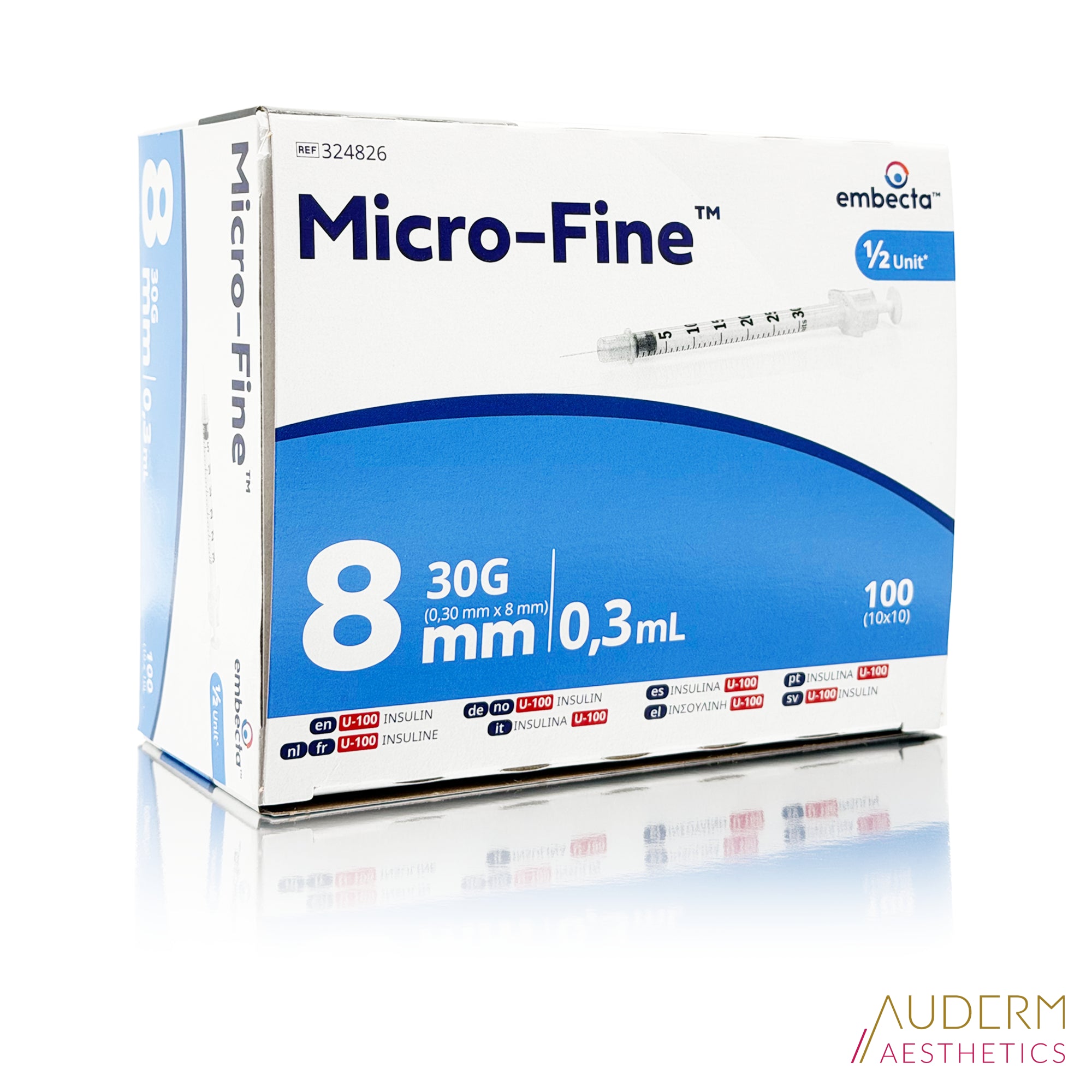 embecta Micro-Fine Insulinspritzen 0,3 ml / U-100, 30G - 0,30 x 8 mm
