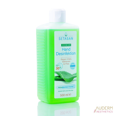 SETASAN premium Handdesinfektion mit 100% echter Aloe Vera